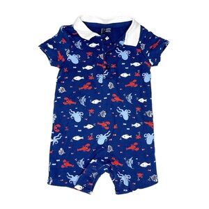 Janie and Jack Ocean Animals Print Romper Size 3-6 Months